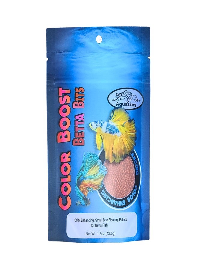 Invert Aquatics Color Boost Betta Bits - Color Enhancing, Floating Pellet Daily Diet - Betta Food (1.5 oz)